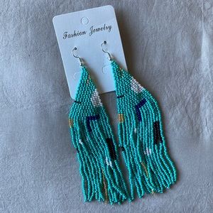 Fringe Beaded Statement Earringd